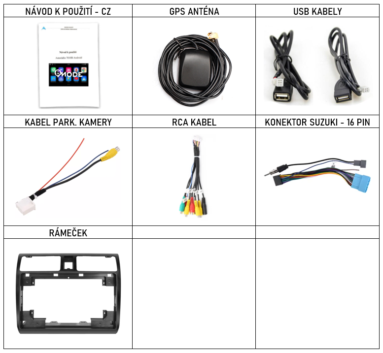CZ příslušenství pro autorádio Bmode st pro Suzuki Swift s CarPlay AndroidAuto - evtech.cz